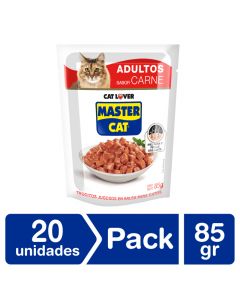 Alimento Gato Trocitos Jugosos Carne 20 Un x 85 Grs