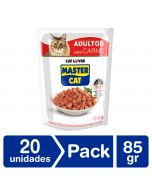 Alimento Húmedo Gato Trocitos Jugosos Carne pack 20 Un